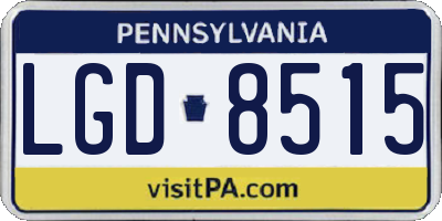 PA license plate LGD8515