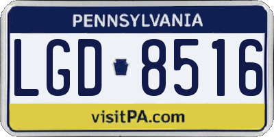 PA license plate LGD8516