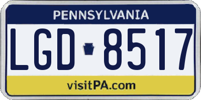 PA license plate LGD8517
