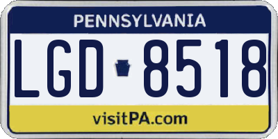 PA license plate LGD8518