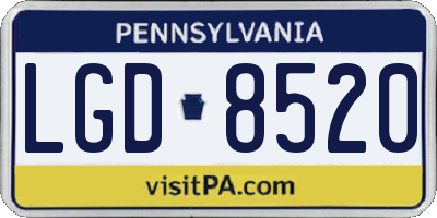 PA license plate LGD8520