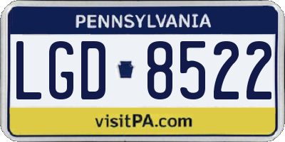 PA license plate LGD8522