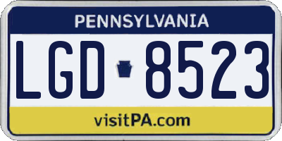 PA license plate LGD8523