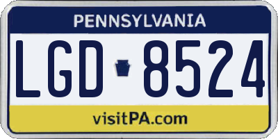 PA license plate LGD8524