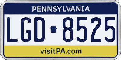 PA license plate LGD8525