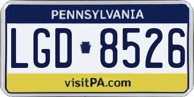 PA license plate LGD8526
