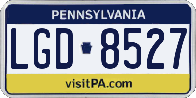 PA license plate LGD8527