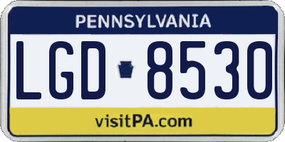 PA license plate LGD8530