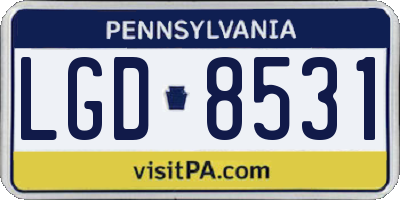 PA license plate LGD8531