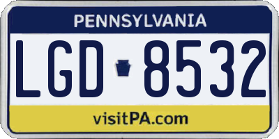 PA license plate LGD8532