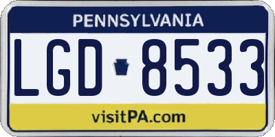 PA license plate LGD8533