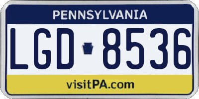 PA license plate LGD8536