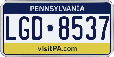 PA license plate LGD8537