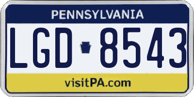 PA license plate LGD8543