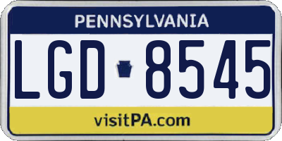 PA license plate LGD8545