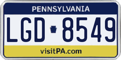 PA license plate LGD8549