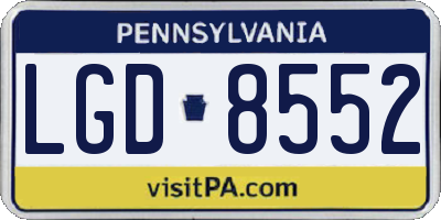PA license plate LGD8552