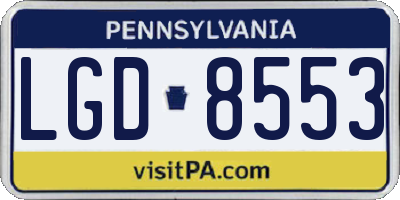 PA license plate LGD8553