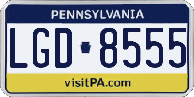 PA license plate LGD8555
