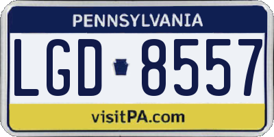 PA license plate LGD8557