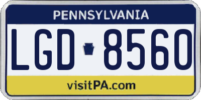 PA license plate LGD8560