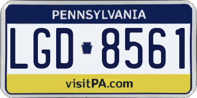 PA license plate LGD8561