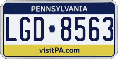 PA license plate LGD8563
