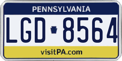 PA license plate LGD8564