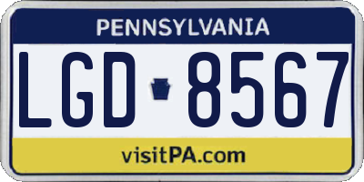 PA license plate LGD8567