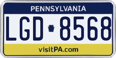 PA license plate LGD8568