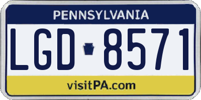 PA license plate LGD8571