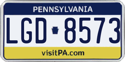 PA license plate LGD8573