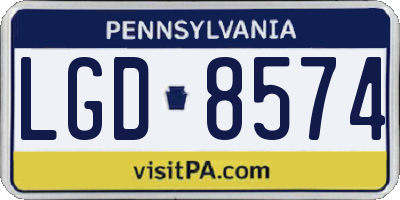 PA license plate LGD8574