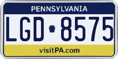 PA license plate LGD8575