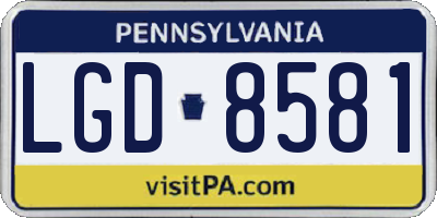 PA license plate LGD8581