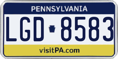 PA license plate LGD8583