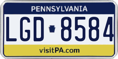 PA license plate LGD8584