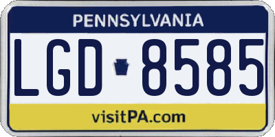 PA license plate LGD8585