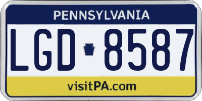 PA license plate LGD8587