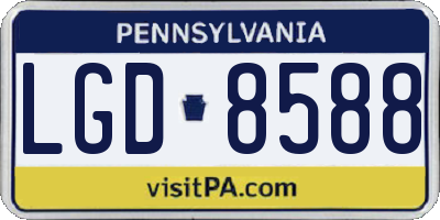 PA license plate LGD8588