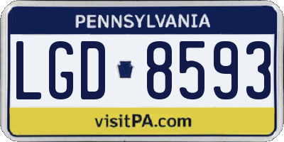 PA license plate LGD8593