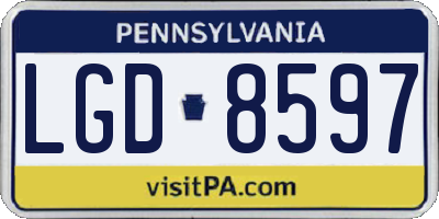 PA license plate LGD8597