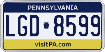 PA license plate LGD8599