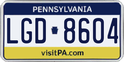 PA license plate LGD8604