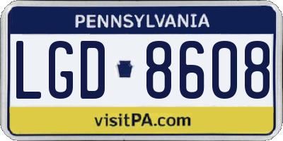 PA license plate LGD8608