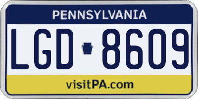 PA license plate LGD8609