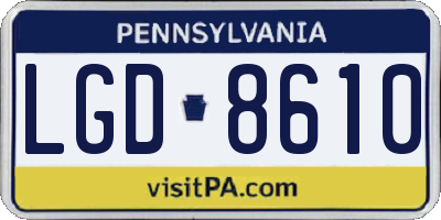 PA license plate LGD8610