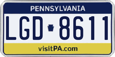 PA license plate LGD8611