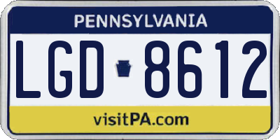 PA license plate LGD8612