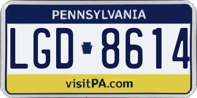 PA license plate LGD8614
